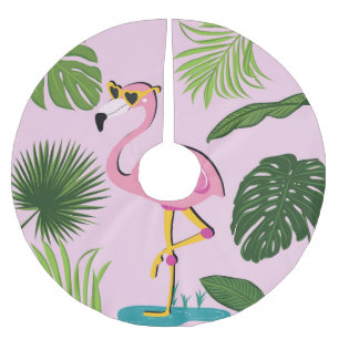 Saia Para Árvore De Natal De Poliéster Flamingo Palm Sai Design Tropical