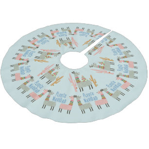 Saia Para Árvore De Natal De Poliéster Fleece Navidad Llamas