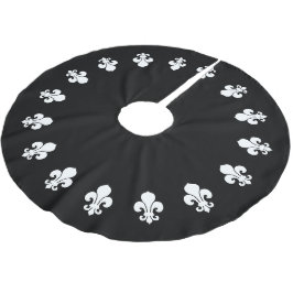 Saia Para Árvore De Natal De Poliéster Fleur De Lis Black