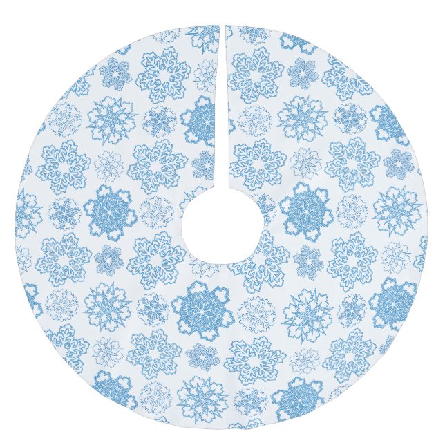 Saia Para Árvore De Natal De Poliéster Floco de neve (Frente)