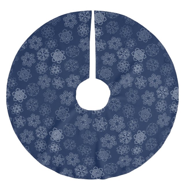 Saia Para Árvore De Natal De Poliéster Floco de neve (Frente)