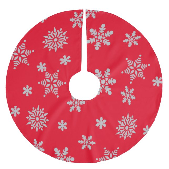 Saia Para Árvore De Natal De Poliéster Flocos de neve do Natal (Frente)