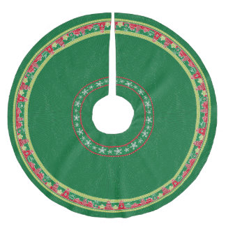 Saia Para Árvore De Natal De Poliéster Flocos de neve e saia de árvore