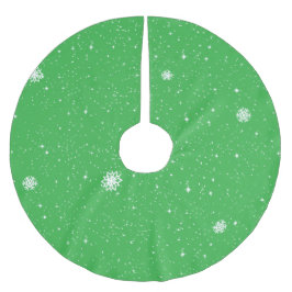 Saia Para Árvore De Natal De Poliéster Flocos de Neve Simples em VERDE CLARO
