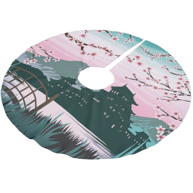 Saia Para Árvore De Natal De Poliéster Flor (Inclinado)