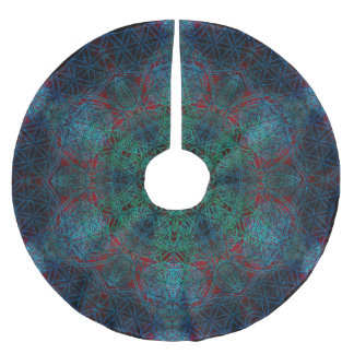 Saia Para Árvore De Natal De Poliéster Flor da saia da árvore da mandala do hexágono da