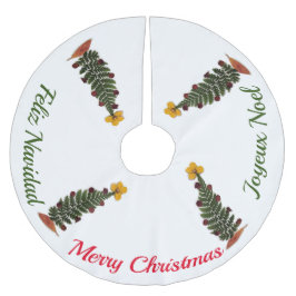 Saia Para Árvore De Natal De Poliéster Flor de prensas secas, árvore de Natal, saia