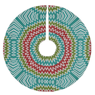 Saia Para Árvore De Natal De Poliéster Flor mandálaica hipnótica