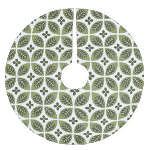 Saia Para Árvore De Natal De Poliéster Floral escandinavo: Design de Vintage sem costura.