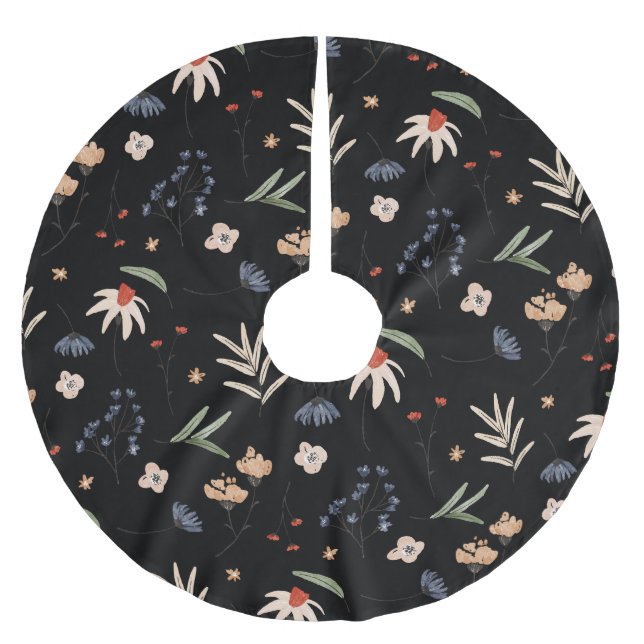 Saia Para Árvore De Natal De Poliéster Flores aquáticas simples 1 (Frente)