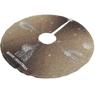 Saia Para Árvore De Natal De Poliéster Flores de Árvore de Natal e Flocos de Neve   DOURA