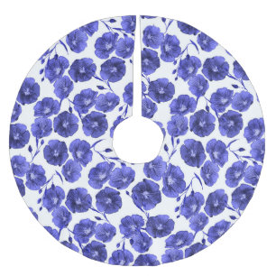 Saia Para Árvore De Natal De Poliéster Flores de Campo de Aquarela: Papel de Parede Botân