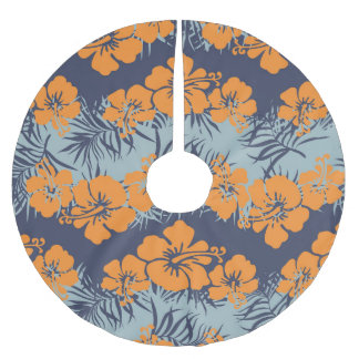 Saia Para Árvore De Natal De Poliéster Flores de Hibiscus: Papel de Carteira Floral Vinta