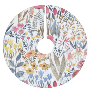 Saia Para Árvore De Natal De Poliéster Flores de mola aquosa, vibrante e sem soldadura