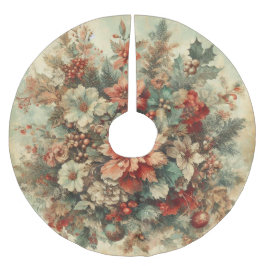 Saia Para Árvore De Natal De Poliéster Flores de Natais vintages Elegantes