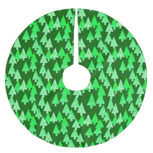 Saia Para Árvore De Natal De Poliéster Flores modernas árvores de Natal - Pinho verde