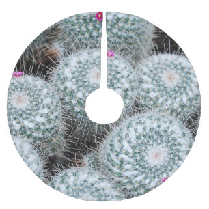 Saia Para Árvore De Natal De Poliéster Flores Rosa Pequenas Plantas De Cactus