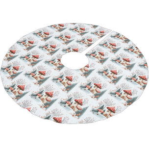 Saia Para Árvore De Natal De Poliéster Floresta Encantada de Cogumelos Woodcolor Woodland