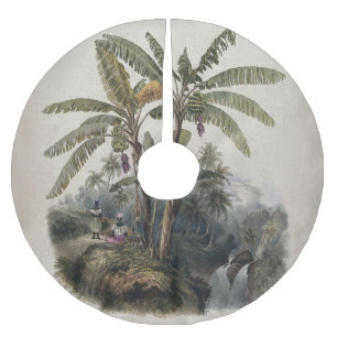 Saia Para Árvore De Natal De Poliéster Floresta Tropical Antiquada de Banana   Vintage Bo