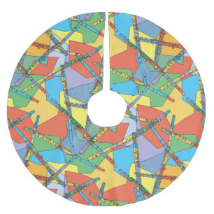 Saia Para Árvore De Natal De Poliéster Flutos Sobrepostos