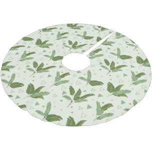 Saia Para Árvore De Natal De Poliéster Folha da banana com triângulos