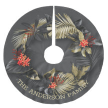 Folhagem tropical exótica em preto e Dourado