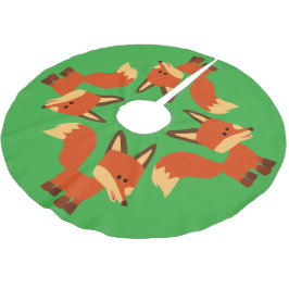 Saia Para Árvore De Natal De Poliéster Fox Tree Skirt