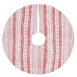 Saia Para Árvore De Natal De Poliéster Fracassado Isle Knit Watercolor Cabincore vermelho