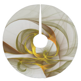 Saia Para Árvore De Natal De Poliéster Fractal de cores metálicas do Precioso moderno