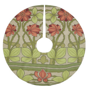 Saia Para Árvore De Natal De Poliéster Frieze Border Art Nouveau Floral