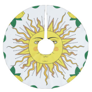 Saia Para Árvore De Natal De Poliéster Frutas Tropicais De Limão, Face Solar.