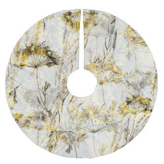 Saia Para Árvore De Natal De Poliéster fundo aquarela abstrato: dandelion, juniper