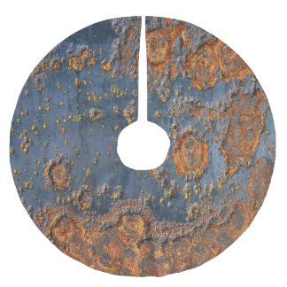 Saia Para Árvore De Natal De Poliéster Fundo de metal enferrujado texturizado.