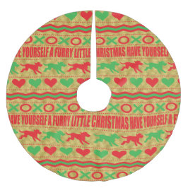 Saia Para Árvore De Natal De Poliéster Furries de cães de Natal