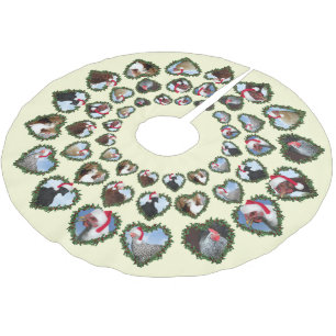 Saia Para Árvore De Natal De Poliéster Galinhas de Natal em Mortes Cardíacas