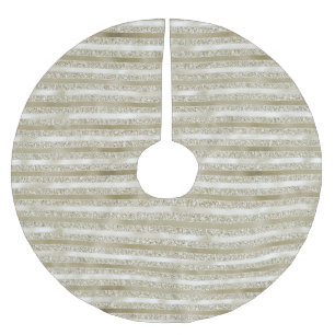 Saia Para Árvore De Natal De Poliéster Garota Glitzy Glitter Glam Douradas Stripes
