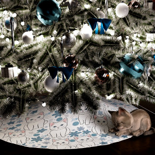 Saia Para Árvore De Natal De Poliéster Gatinhos de Natal bonitos