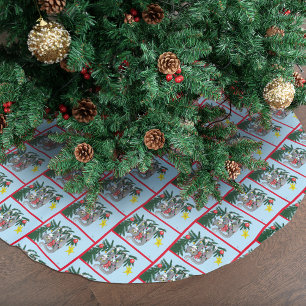 Saia Para Árvore De Natal De Poliéster Gato de Árvore de Natal Engraçado