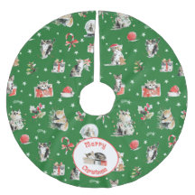 Gatos de Natal em Aquarela Caprichosos