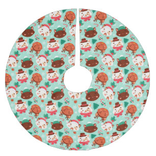 Saia Para Árvore De Natal De Poliéster Gatos de Natal Gelados Camisolas de Poliéster esco