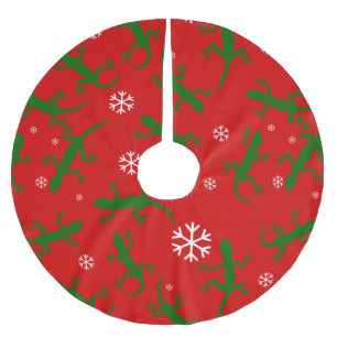 Saia Para Árvore De Natal De Poliéster geckos, flocos de neve do natal