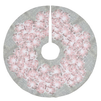 Saia Para Árvore De Natal De Poliéster Gemas cor-de-rosa Rosa Dusty em Cinzas com Sparkle