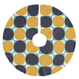 Saia Para Árvore De Natal De Poliéster Geometria colorida da safra: padrão circular.