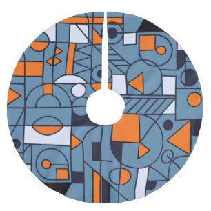 Saia Para Árvore De Natal De Poliéster Geometria Minimalista: Cartaz Abstrato Retrô