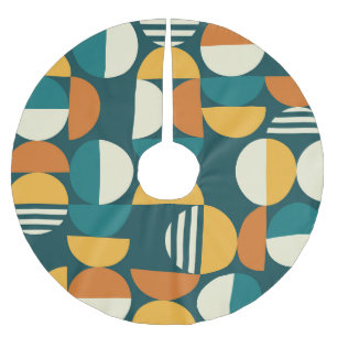 Saia Para Árvore De Natal De Poliéster Geométrico do século do médio: Design minimalista 