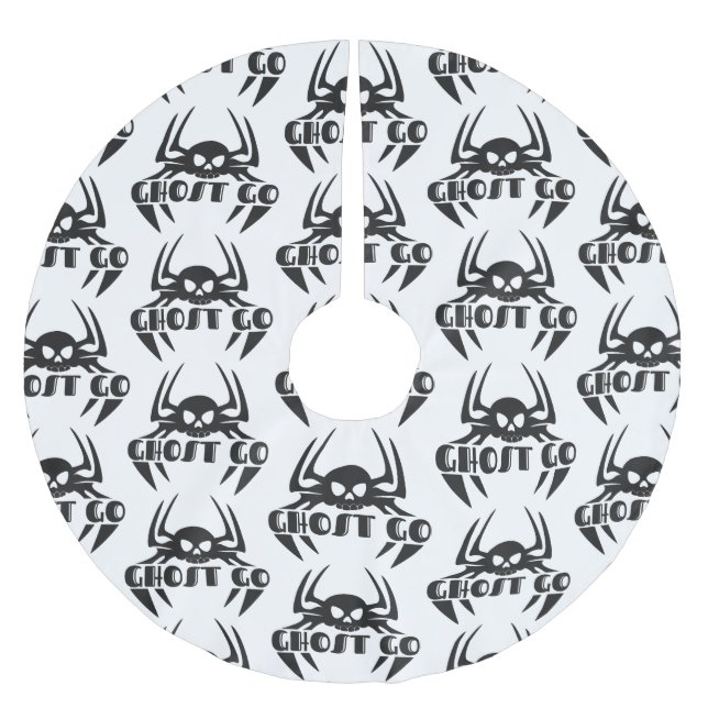 Saia Para Árvore De Natal De Poliéster Ghost Go Spooky Season (Frente)