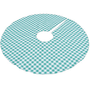 Saia Para Árvore De Natal De Poliéster Ginga de Natal Azul Teal Branco