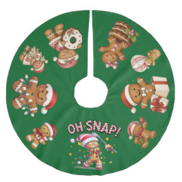 Saia Para Árvore De Natal De Poliéster Gingerbread Christmas "Oh Snap!"
