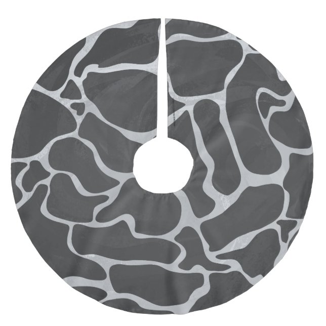 Saia Para Árvore De Natal De Poliéster Giraffe Black and Light Cinza (Frente)