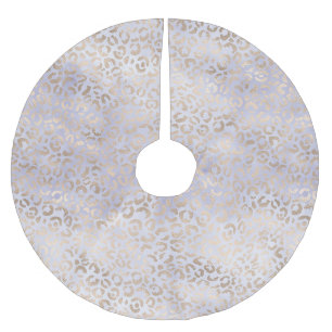 Saia Para Árvore De Natal De Poliéster Girassol Roxo Glam Dourado Leopard Print Watercolo